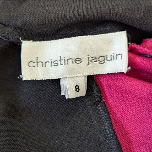 VTG Christine Jaguin Black Purple Red Colorblock Maximalist Power Suit Dress 8 - Picture 2 of 10